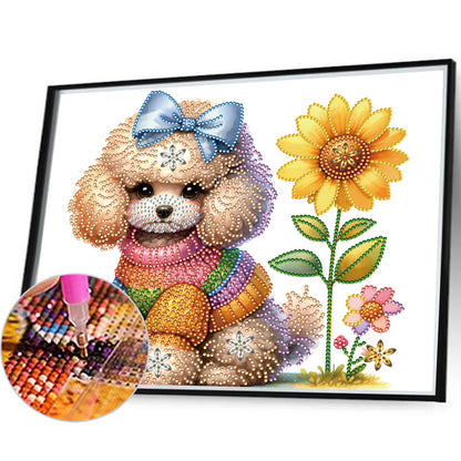 Teddy Dog - Special Shaped Drill Diamond Painting 35*30CM