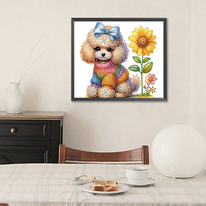 Teddy Dog - Special Shaped Drill Diamond Painting 35*30CM