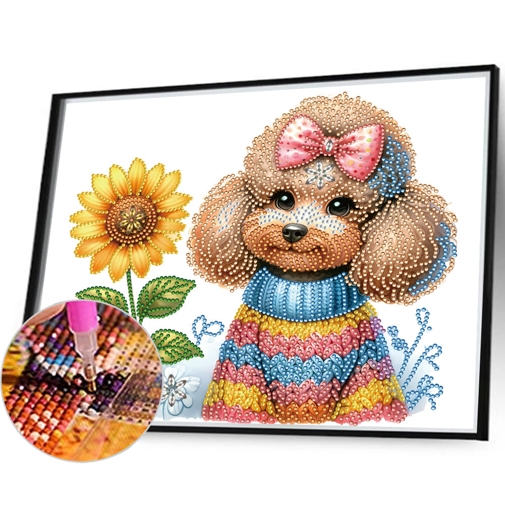 Teddy Dog - Special Shaped Drill Diamond Painting 35*30CM