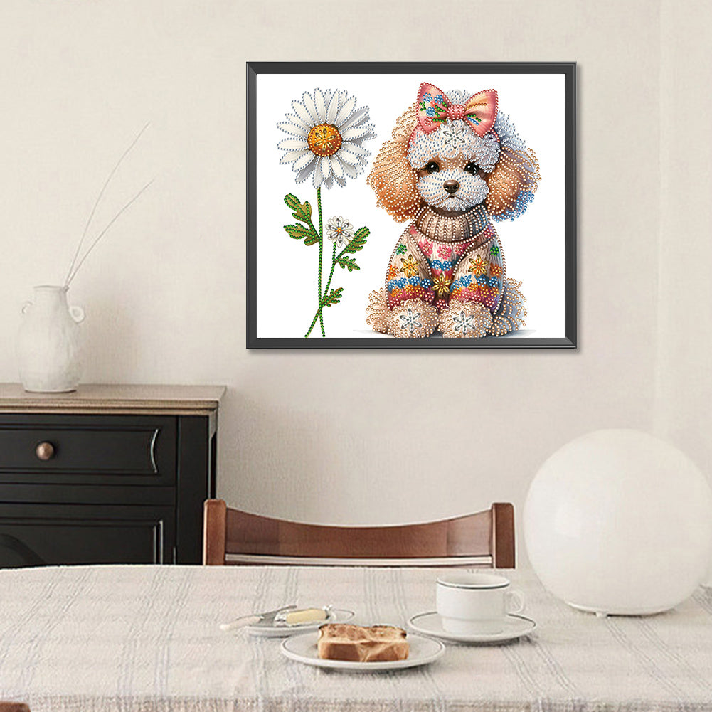 Teddy Dog - Special Shaped Drill Diamond Painting 35*30CM