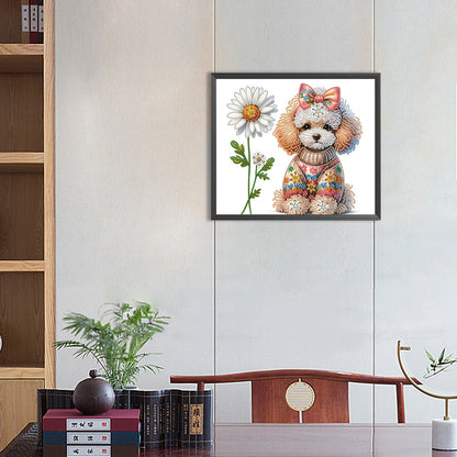 Teddy Dog - Special Shaped Drill Diamond Painting 35*30CM