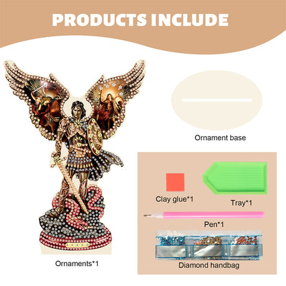 Special Shape Desktop Diamond Art Kits Knight Angel Desktop Decor (Knight Angel)