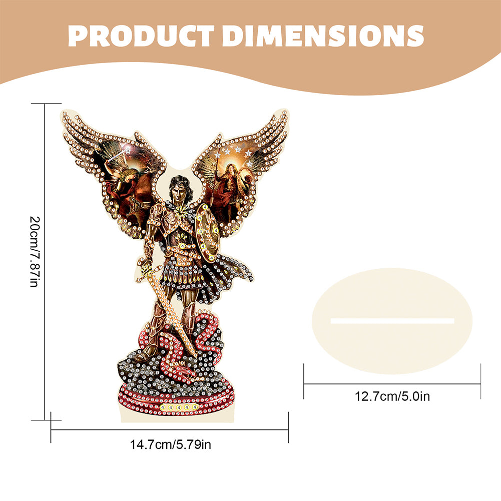 Special Shape Desktop Diamond Art Kits Knight Angel Desktop Decor (Knight Angel)