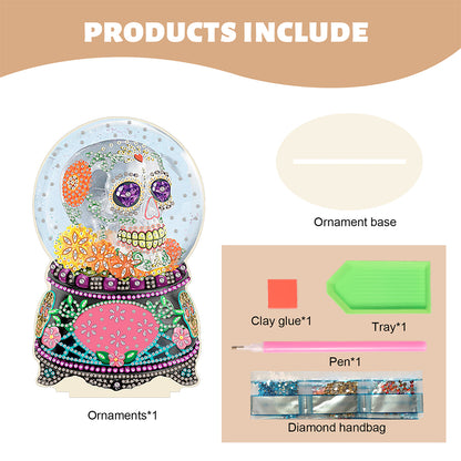 Special Shape Desktop Diamond Art Kits Skull Desktop Home Art Decor (Skull)