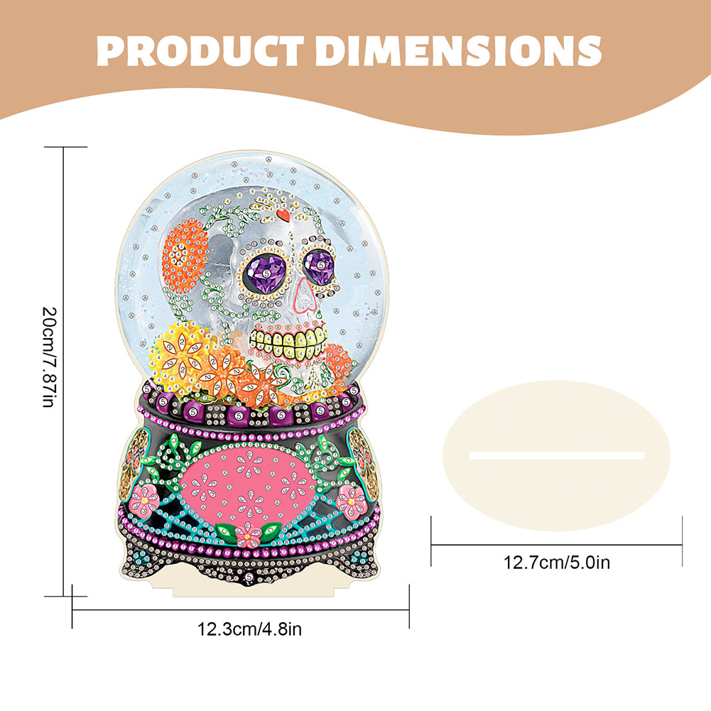 Special Shape Desktop Diamond Art Kits Skull Desktop Home Art Decor (Skull)