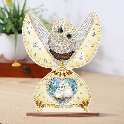 Special Shape Desktop Diamond Art Kits White Owl Desktop Home Art (White Owl)