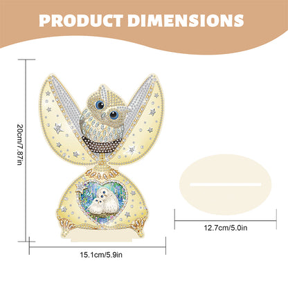 Special Shape Desktop Diamond Art Kits White Owl Desktop Home Art (White Owl)