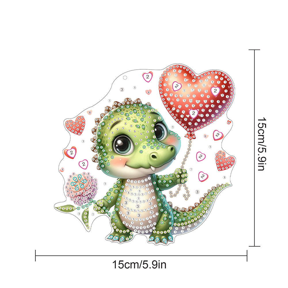 5D DIY Diamond Painting Dots Pendant Cute for Garden Window Decor (Crocodile)