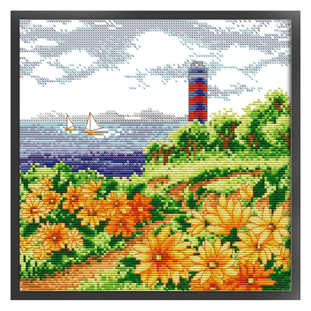 Korean Scenery (2) Summer - 14CT Stamped Cross Stitch 29*29CM(Joy Sunday)