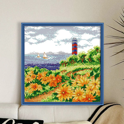 Korean Scenery (2) Summer - 14CT Stamped Cross Stitch 29*29CM(Joy Sunday)