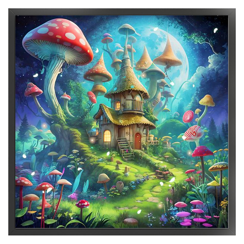 Mushroom Castle - 14CT Stamped Cross Stitch 40*40CM