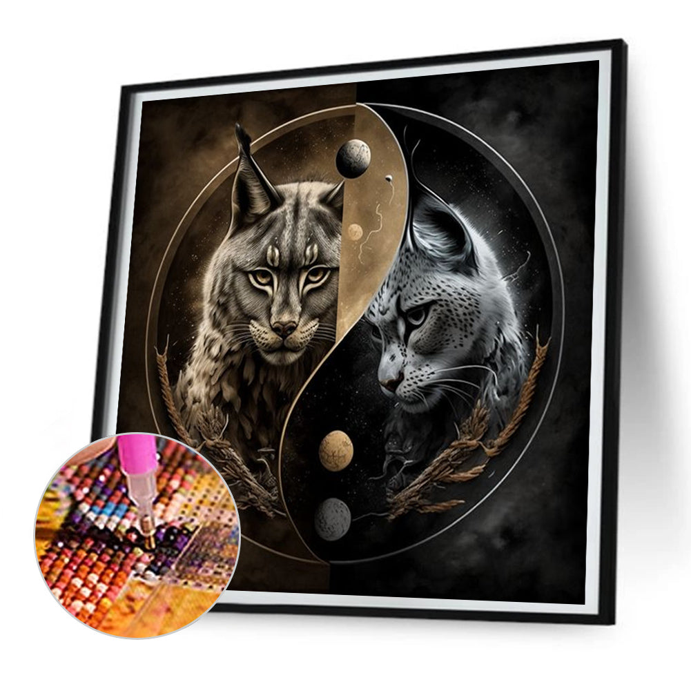 Yin Yang Cat - Full Round Drill Diamond Painting 30*30CM