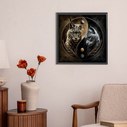 Yin Yang Cat - Full Round Drill Diamond Painting 30*30CM