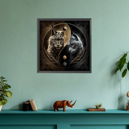 Yin Yang Cat - Full Round Drill Diamond Painting 30*30CM