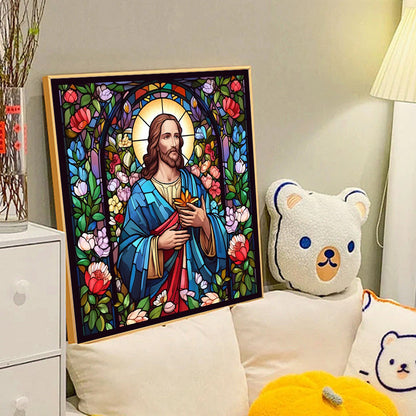 Glass Painting Jesus - Full Round Drill Diamond Painting 40*40CM