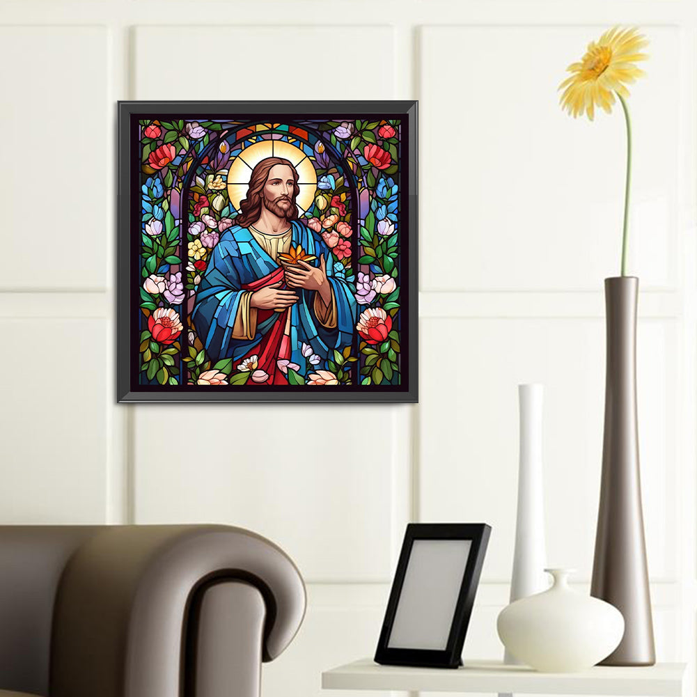 Glass Painting Jesus - Full Round Drill Diamond Painting 40*40CM