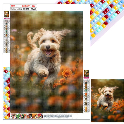 Running Puppy - Full Square Drill Diamond Painting 30*40CM