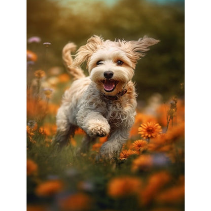 Running Puppy - Full Square Drill Diamond Painting 30*40CM