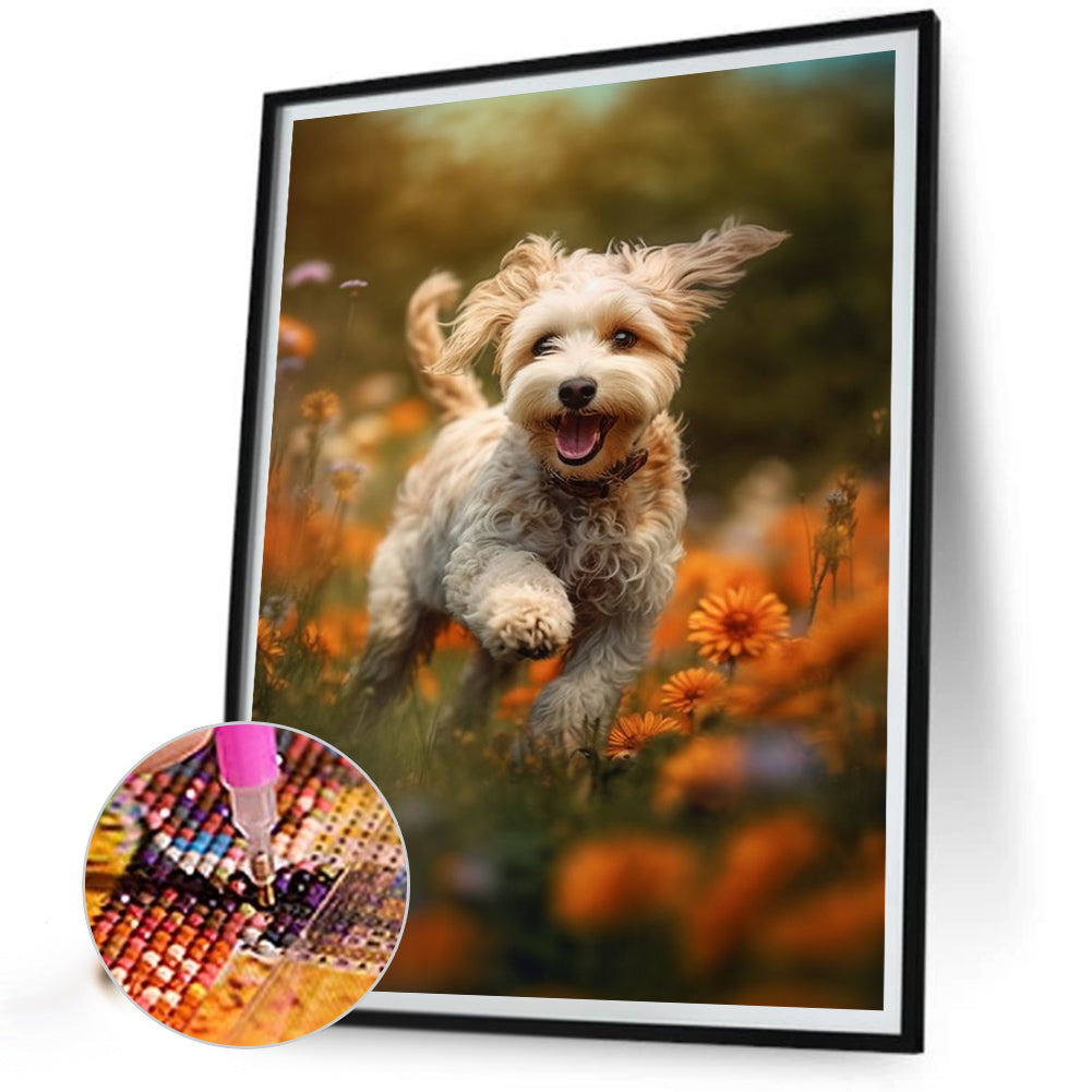 Running Puppy - Full Square Drill Diamond Painting 30*40CM