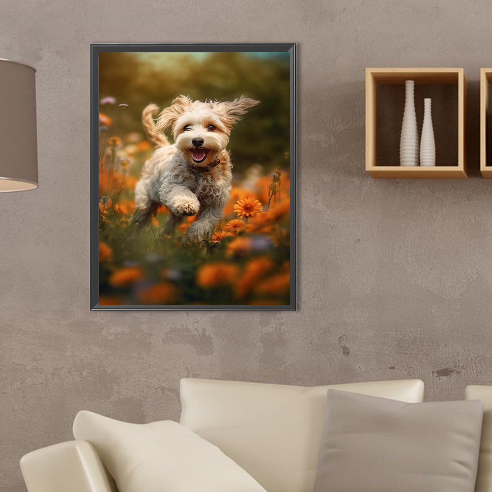 Running Puppy - Full Square Drill Diamond Painting 30*40CM