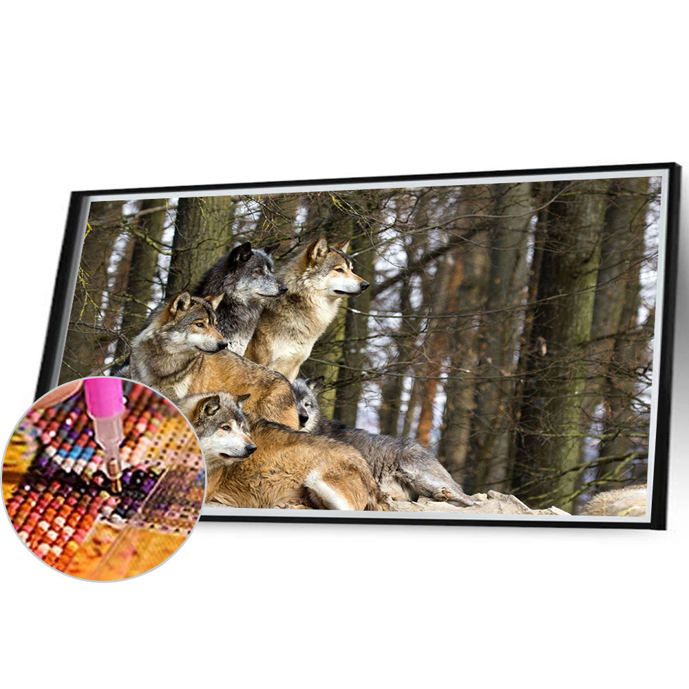 Wolf - Full Round Drill Diamond Painting 50*30CM