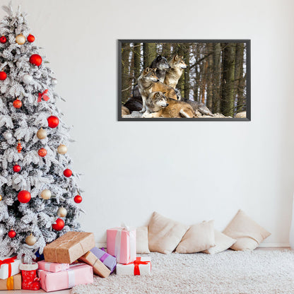 Wolf - Full Round Drill Diamond Painting 50*30CM