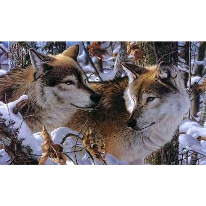 Wolf - Full Round Drill Diamond Painting 50*30CM