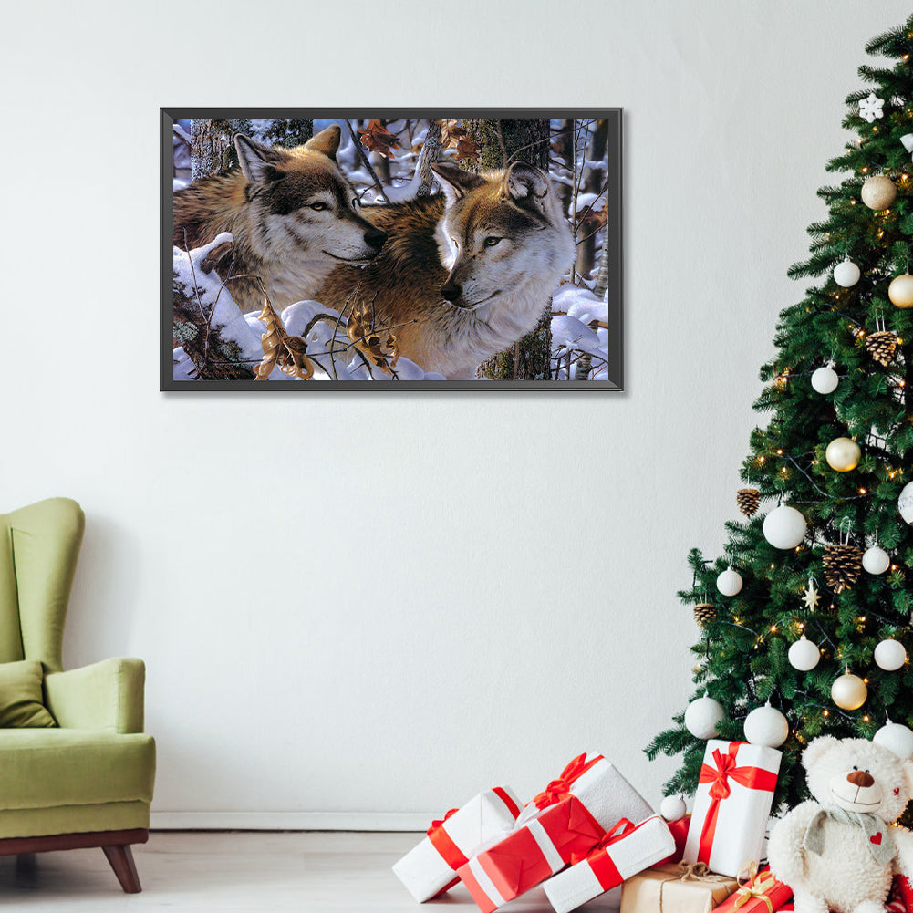 Wolf - Full Round Drill Diamond Painting 50*30CM