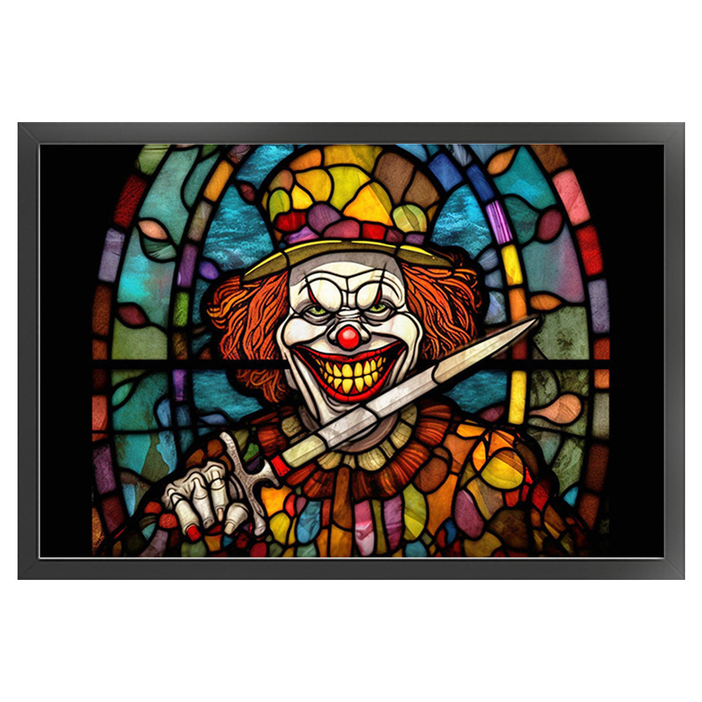 Glass Painting-Clown Man - 11CT Stamped Cross Stitch 60*40CM