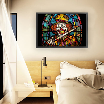 Glass Painting-Clown Man - 11CT Stamped Cross Stitch 60*40CM