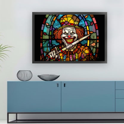 Glass Painting-Clown Man - 11CT Stamped Cross Stitch 60*40CM