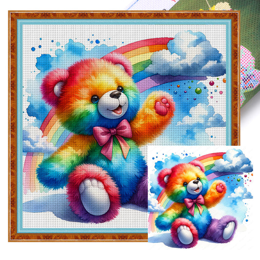 Colorful Bear - 11CT Stamped Cross Stitch 40*40CM