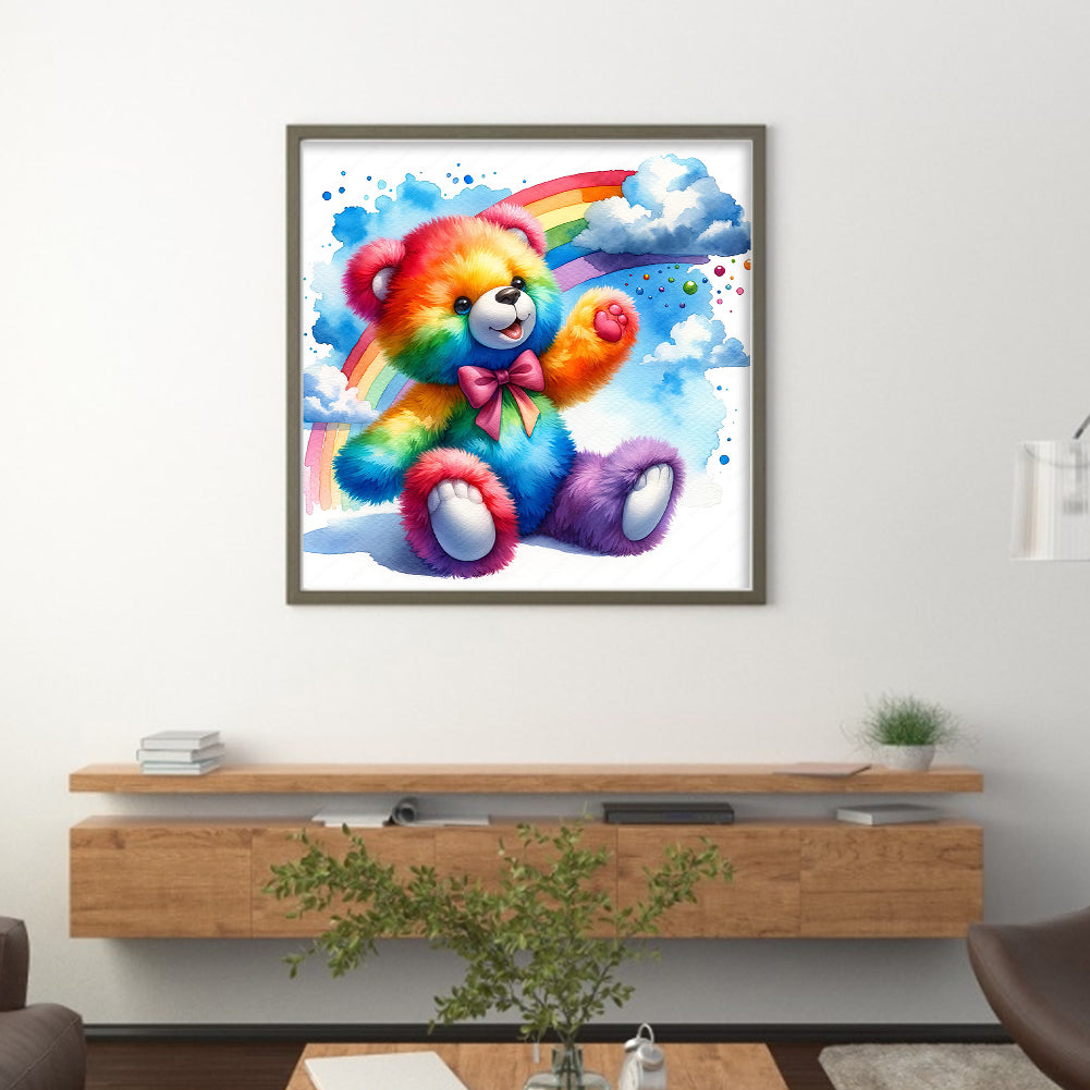 Colorful Bear - 11CT Stamped Cross Stitch 40*40CM