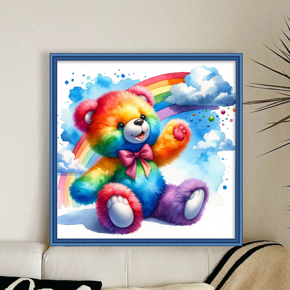 Colorful Bear - 11CT Stamped Cross Stitch 40*40CM