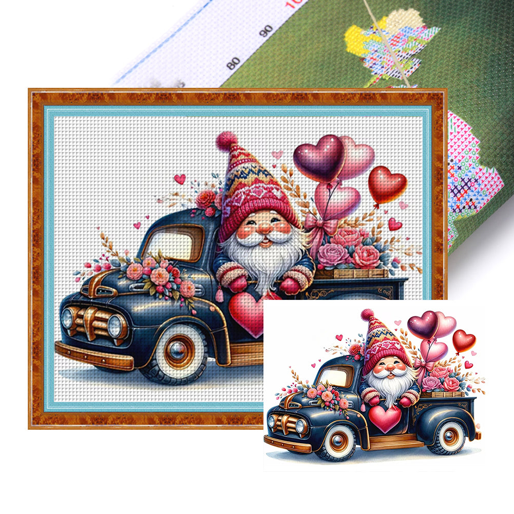 Goblin On The Truck - 11CT Stamped Cross Stitch 50*40CM