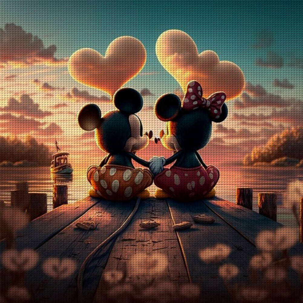 Mickey And Minnie - 11CT Stamped Cross Stitch 40*40CM