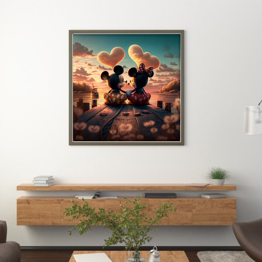 Mickey And Minnie - 11CT Stamped Cross Stitch 40*40CM