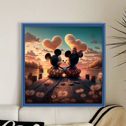 Mickey And Minnie - 11CT Stamped Cross Stitch 40*40CM