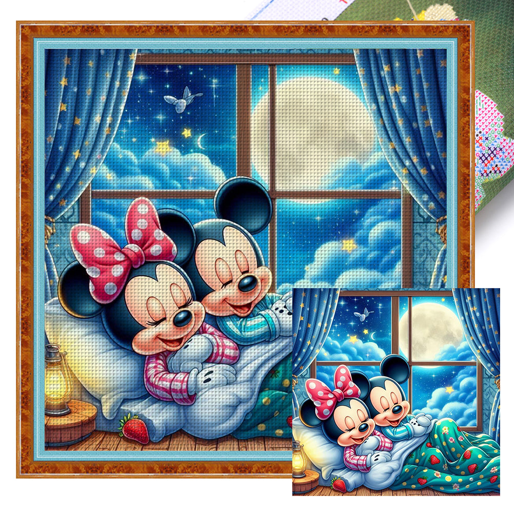 Mickey And Minnie - 11CT Stamped Cross Stitch 40*40CM