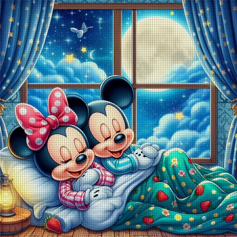 Mickey And Minnie - 11CT Stamped Cross Stitch 40*40CM