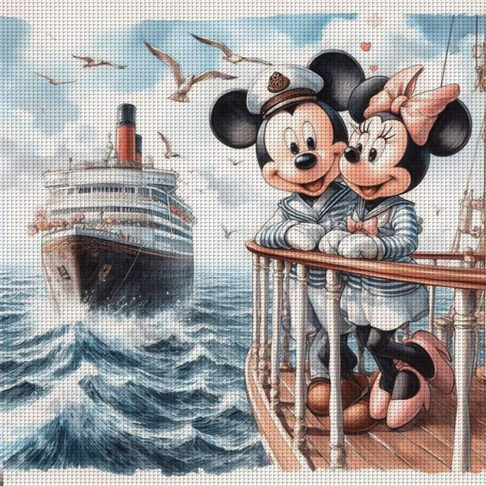 Mickey And Minnie - 11CT Stamped Cross Stitch 40*40CM