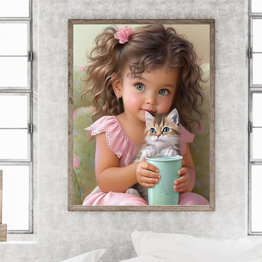 Little Girl - Full Round Drill Diamond Painting 30*40CM