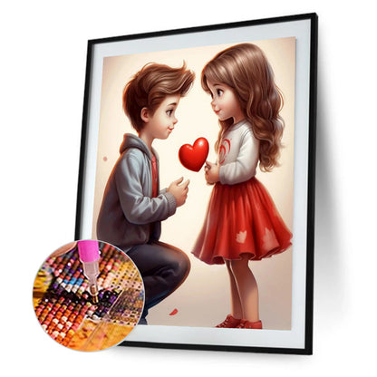 Valentine'S Day Kids - Full Round Drill Diamond Painting 30*40CM