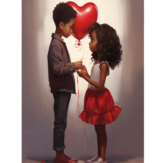 Valentine'S Day Kids - Full Round Drill Diamond Painting 30*40CM