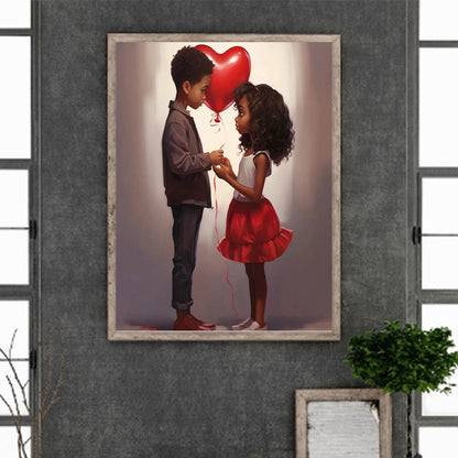 Valentine'S Day Kids - Full Round Drill Diamond Painting 30*40CM
