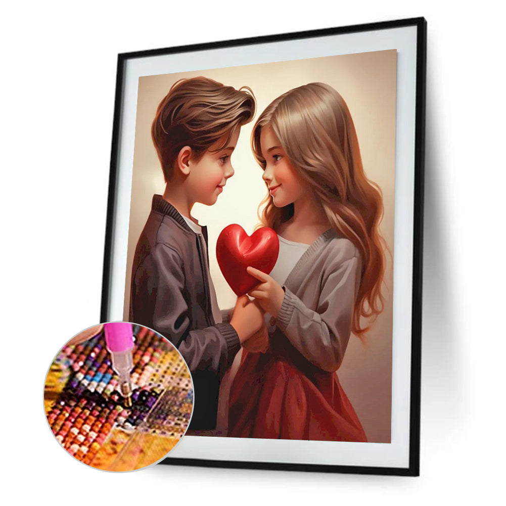 Valentine'S Day Kids - Full Round Drill Diamond Painting 30*40CM