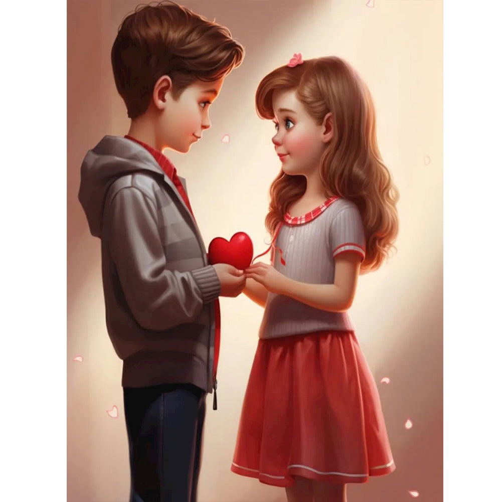 Valentine'S Day Kids - Full Round Drill Diamond Painting 30*40CM