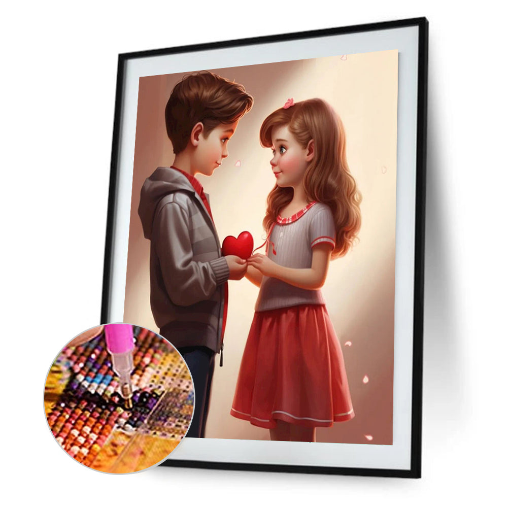 Valentine'S Day Kids - Full Round Drill Diamond Painting 30*40CM