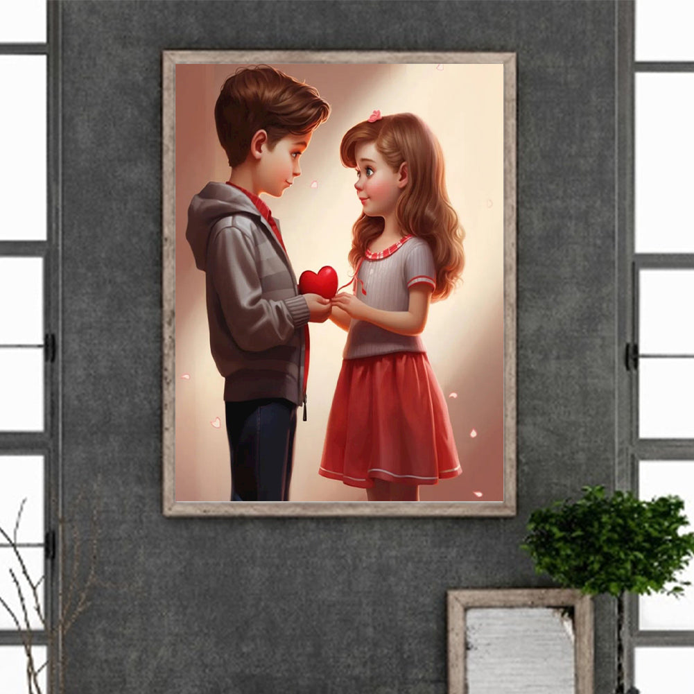 Valentine'S Day Kids - Full Round Drill Diamond Painting 30*40CM