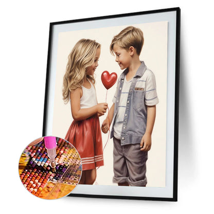 Valentine'S Day Kids - Full Round Drill Diamond Painting 30*40CM